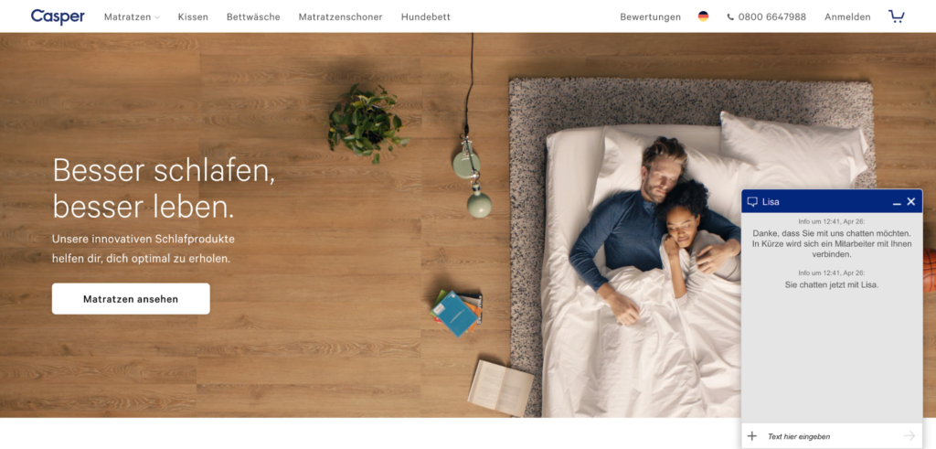 35 Casper_s German Landing Page