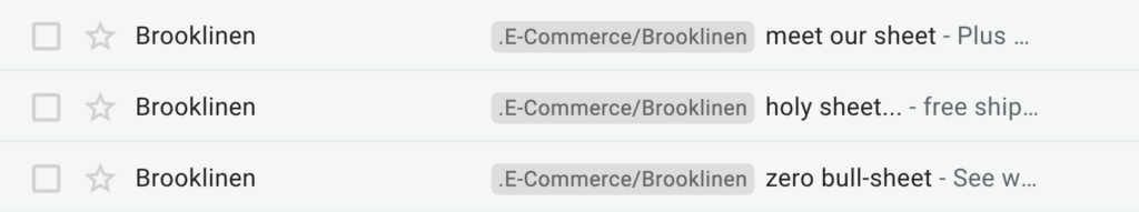 Brooklinen Subject Lines