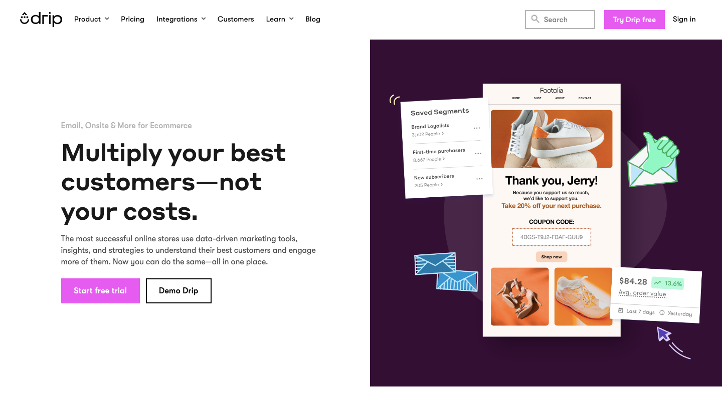 Drip Best Email Marketing Apps for Shopify