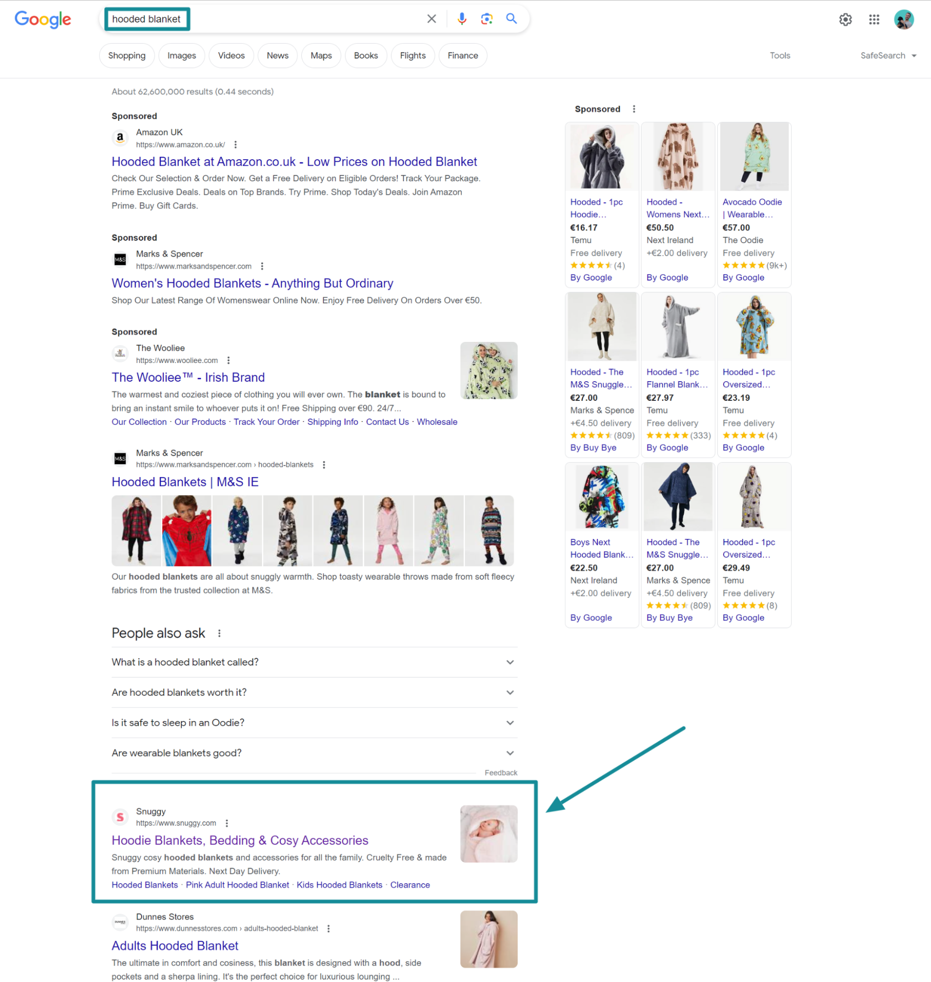 Hooded blanket SERP Amazing Shopify Tips