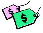 Illustration of two price tags Illustration of two price tags