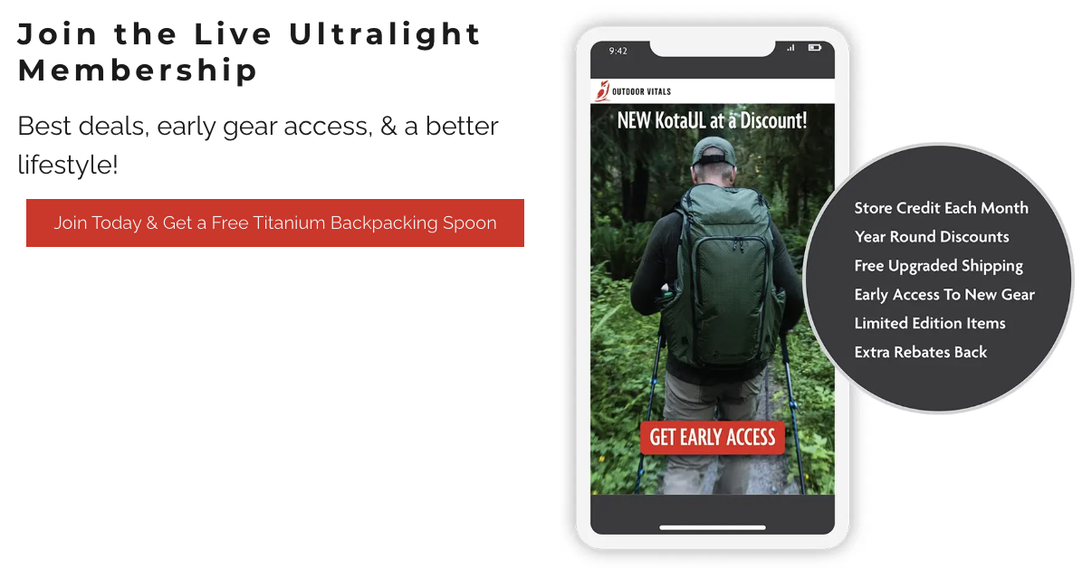 Outdoor Vitals Community Landing Page Ecommerce Community Building