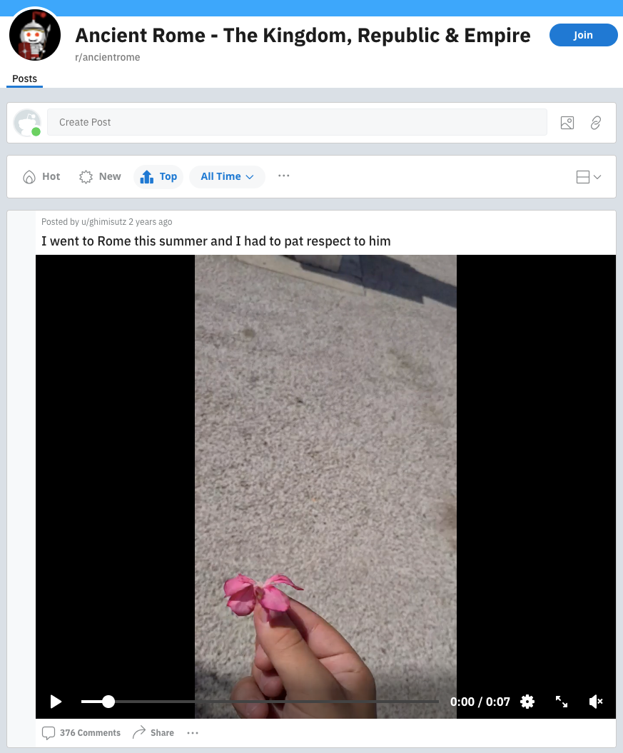 Reddit Ancient Rome Post Ecommerce Community Building