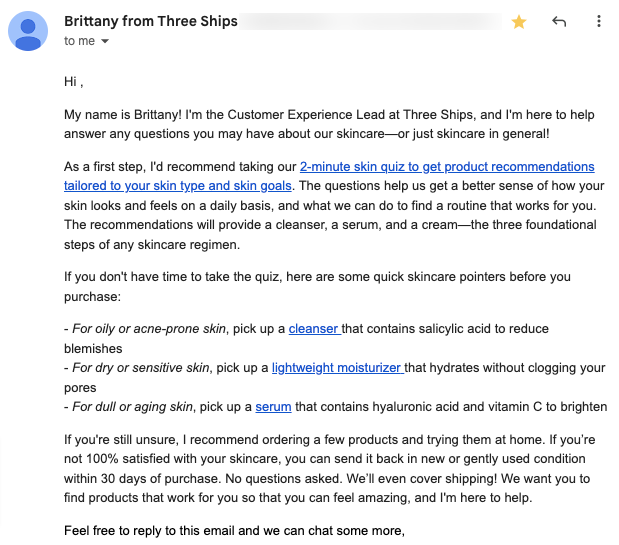 Three Ships Email Tone