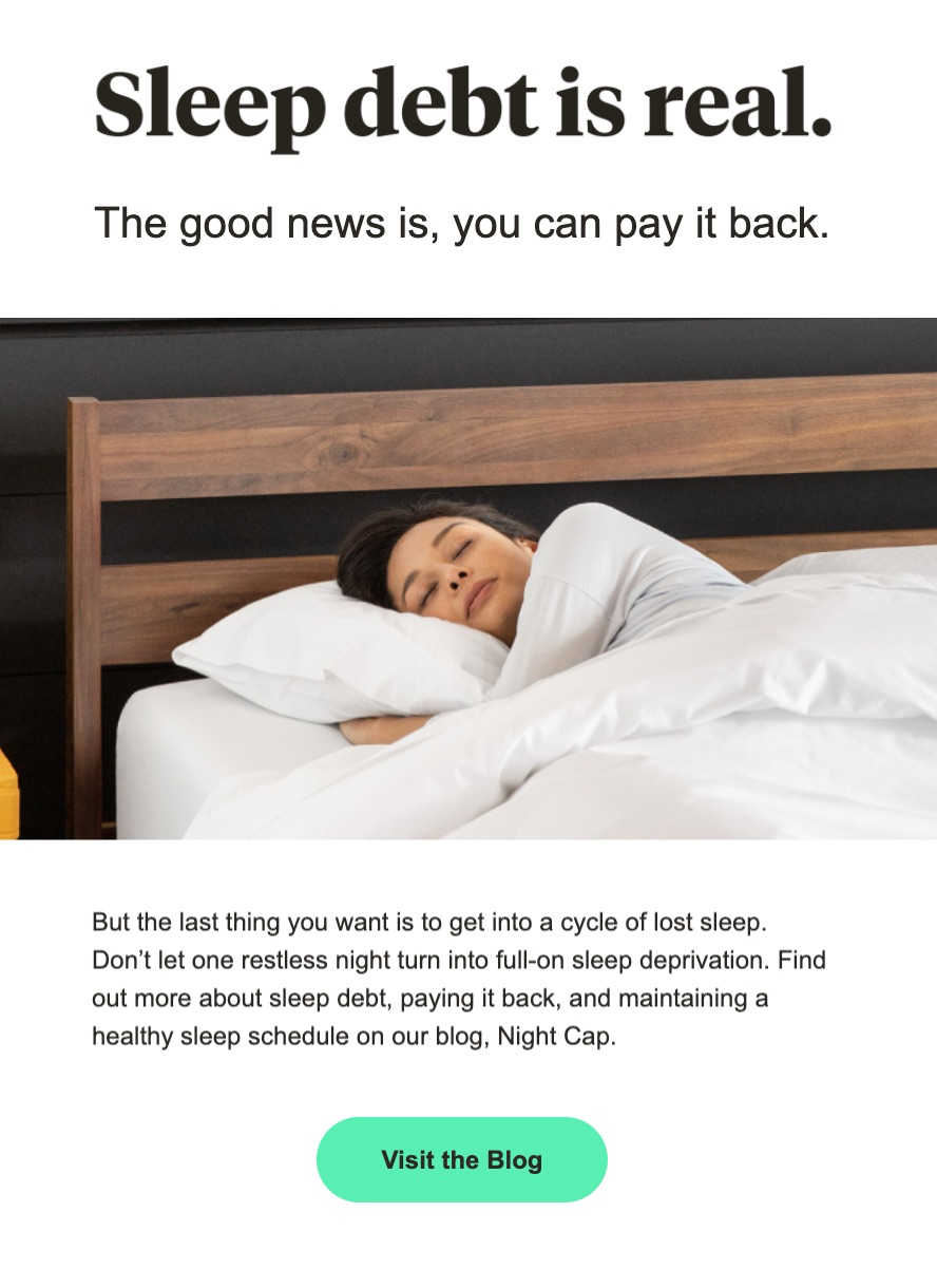 Tuft & Needle Email Example